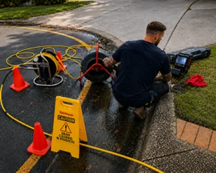On-site drain inspection at a Oakville property